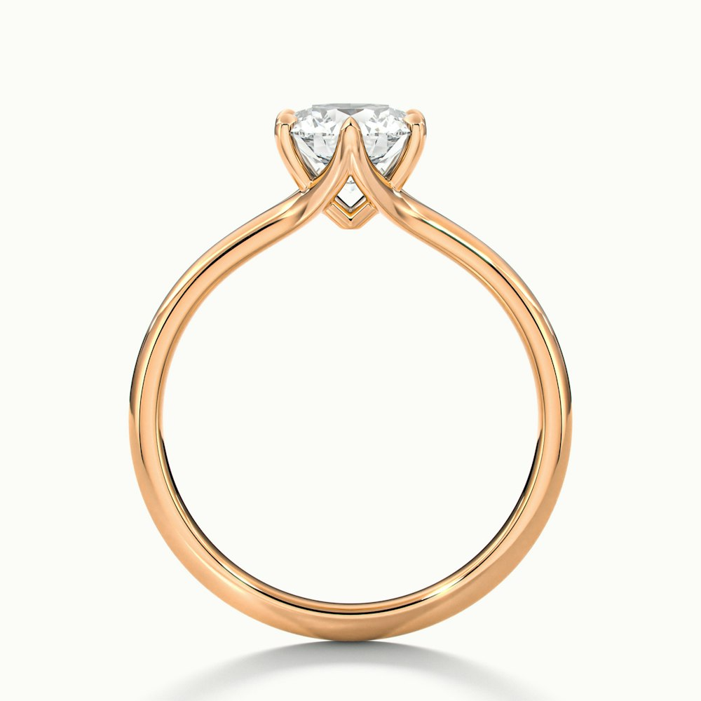 June 1.5 Carat Round Solitaire Moissanite Diamond Ring in 10k Rose Gold
