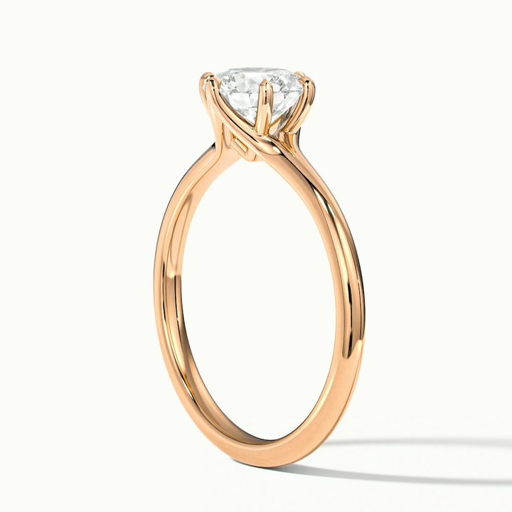June 1 Carat Round Solitaire Moissanite Diamond Ring in 10k Rose Gold