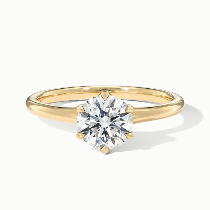 Gina 1.5 Carat Round Solitaire Lab Grown Engagement Ring in 18k Yellow Gold