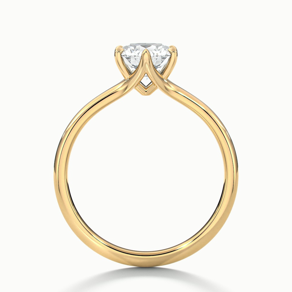 Gina 2 Carat Round Solitaire Lab Grown Engagement Ring in 10k Yellow Gold