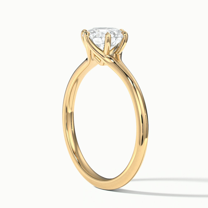 June 1.5 Carat Round Solitaire Moissanite Diamond Ring in 14k Yellow Gold