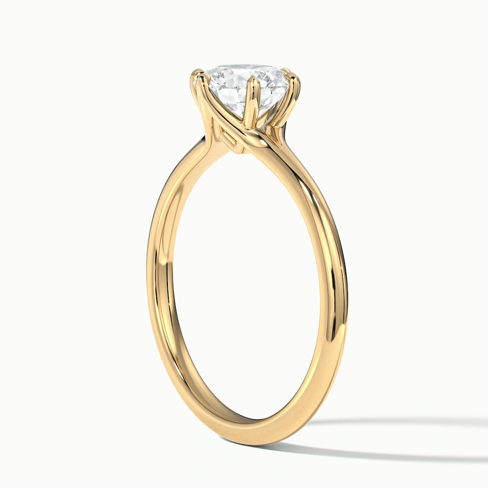 June 2 Carat Round Solitaire Moissanite Diamond Ring in 10k Yellow Gold