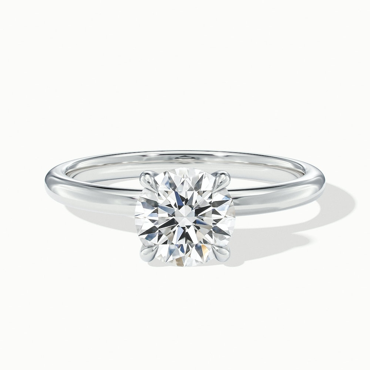 Jany 5 Carat Round Cut Solitaire Moissanite Diamond Ring in 10k White Gold