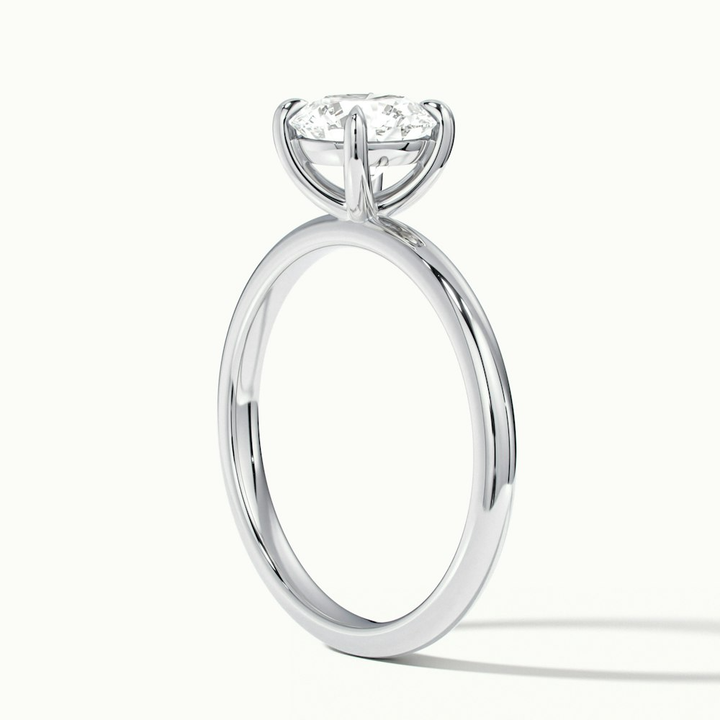 Grace 3.5 Carat Round Cut Solitaire Lab Grown Engagement Ring in 18k White Gold