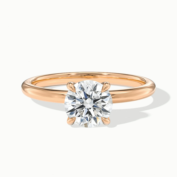 Grace 3.5 Carat Round Cut Solitaire Lab Grown Engagement Ring in 18k Rose Gold