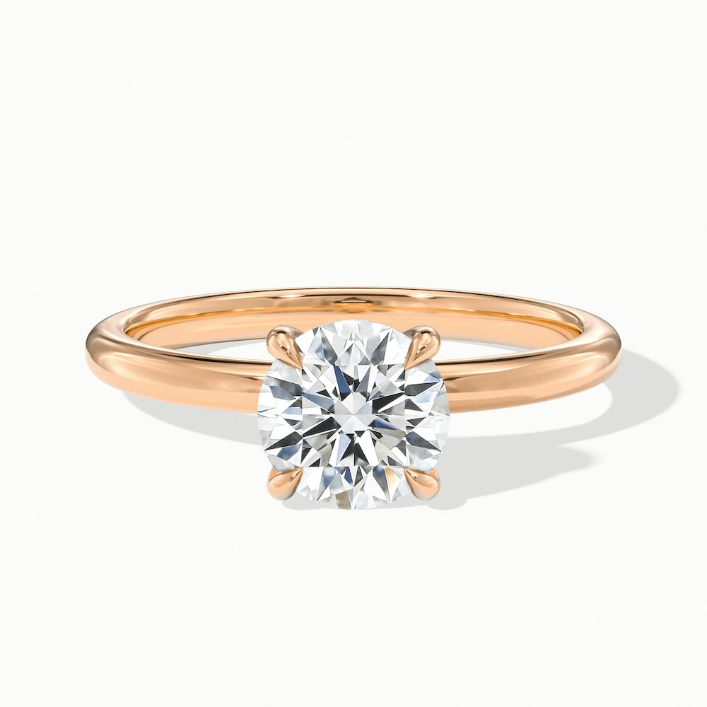 Grace 4.5 Carat Round Cut Solitaire Lab Grown Engagement Ring in 14k Rose Gold