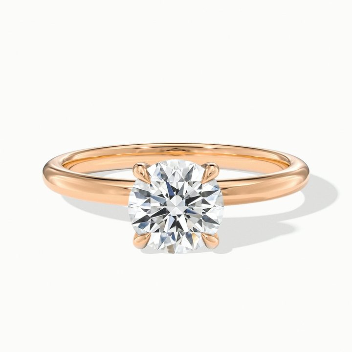 Jany 1 Carat Round Cut Solitaire Moissanite Diamond Ring in 10k Rose Gold