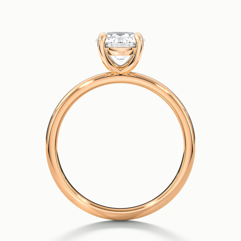 Jany 1 Carat Round Cut Solitaire Moissanite Diamond Ring in 10k Rose Gold