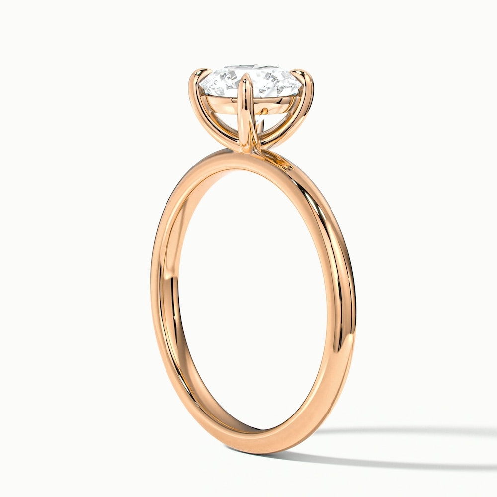 Jany 2 Carat Round Cut Solitaire Moissanite Diamond Ring in 14k Rose Gold