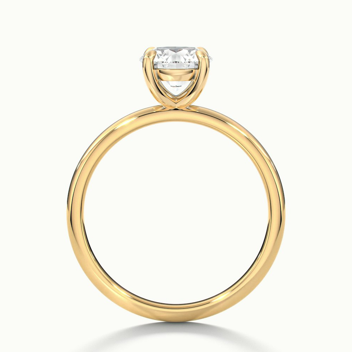 Jany 1.5 Carat Round Cut Solitaire Moissanite Diamond Ring in 14k Yellow Gold