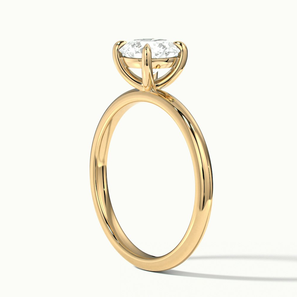 Grace 3.5 Carat Round Cut Solitaire Lab Grown Engagement Ring in 10k Yellow Gold