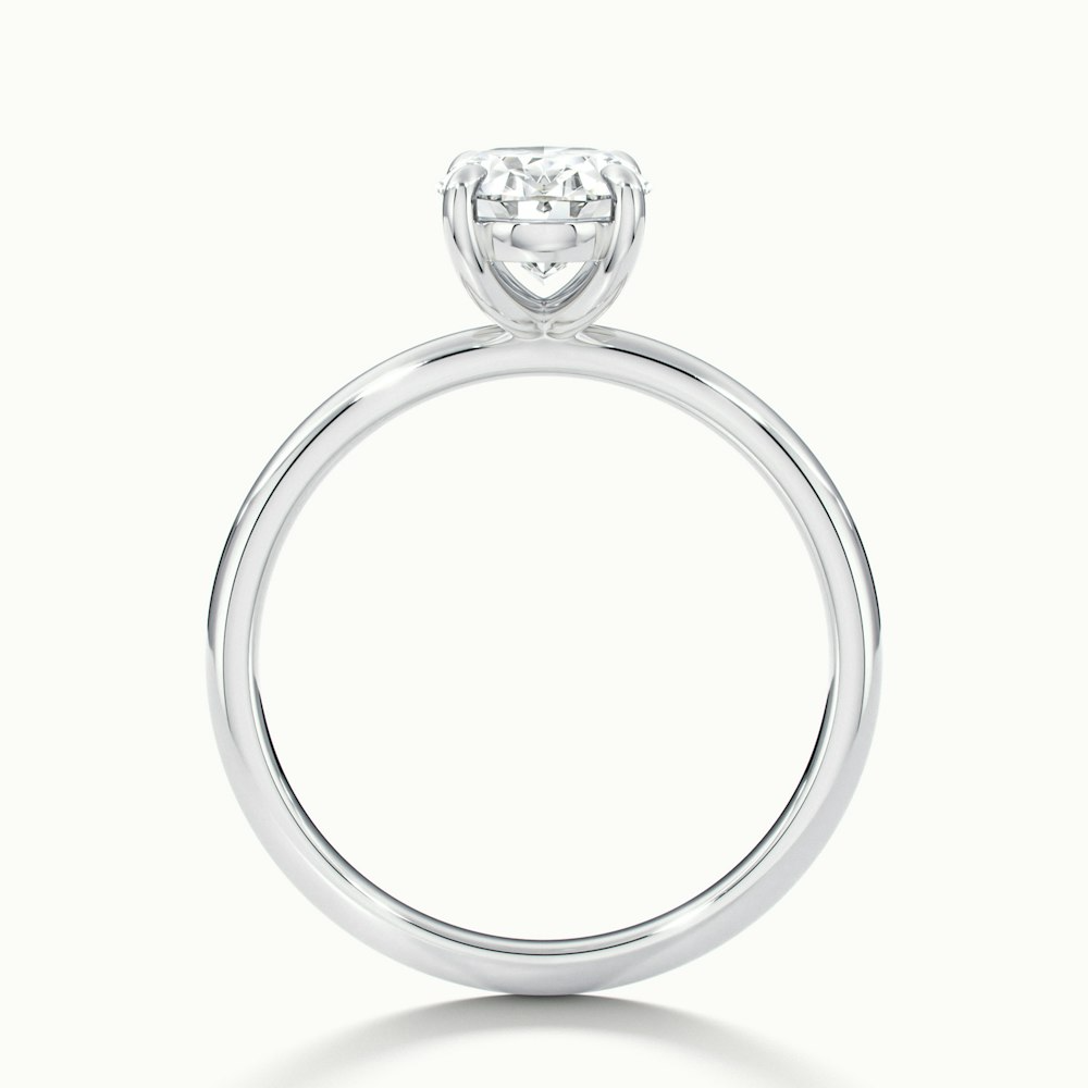 Hailey 3 Carat Oval Cut Solitaire Lab Grown Engagement Ring in 14k White Gold