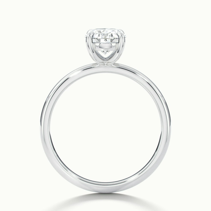 Hailey 3 Carat Oval Cut Solitaire Lab Grown Engagement Ring in 14k White Gold