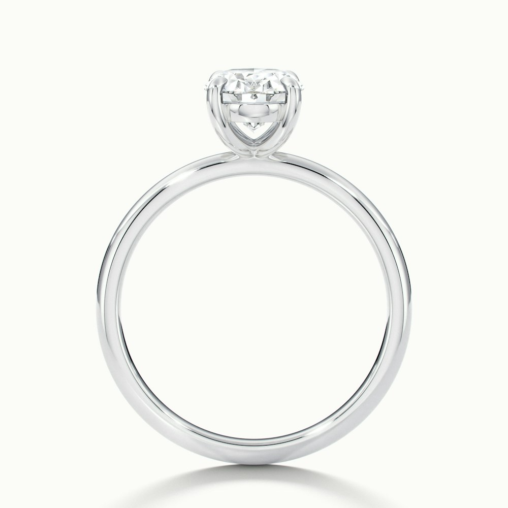 Hailey 1 Carat Oval Cut Solitaire Lab Grown Engagement Ring in 18k White Gold