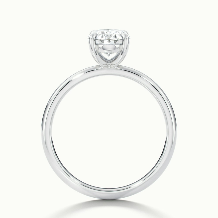 Jade 1 Carat Oval Cut Solitaire Moissanite Diamond Ring in Platinum