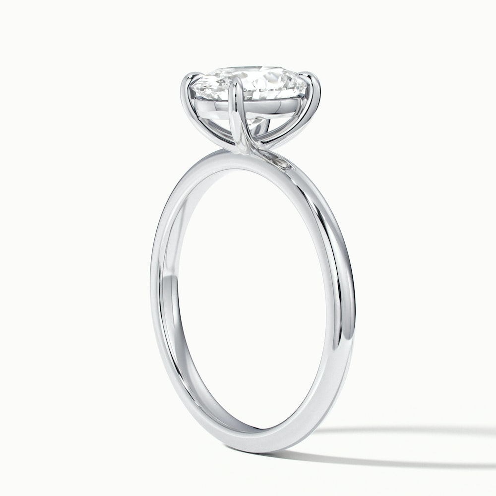 Hailey 3.5 Carat Oval Cut Solitaire Lab Grown Engagement Ring in 10k White Gold