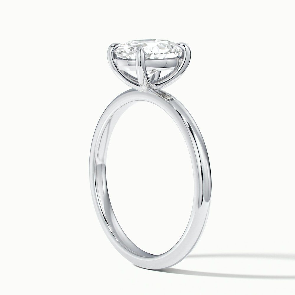 Hailey 2 Carat Oval Cut Solitaire Lab Grown Engagement Ring in 18k White Gold