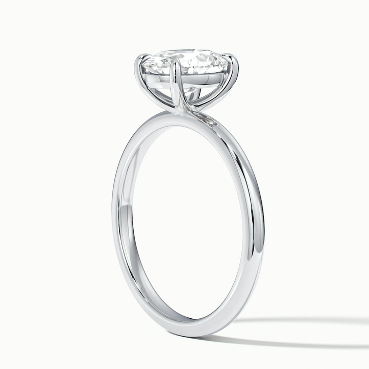 Hailey 4 Carat Oval Cut Solitaire Lab Grown Engagement Ring in 10k White Gold