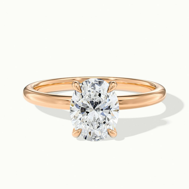 Hailey 3.5 Carat Oval Cut Solitaire Lab Grown Engagement Ring in 18k Rose Gold