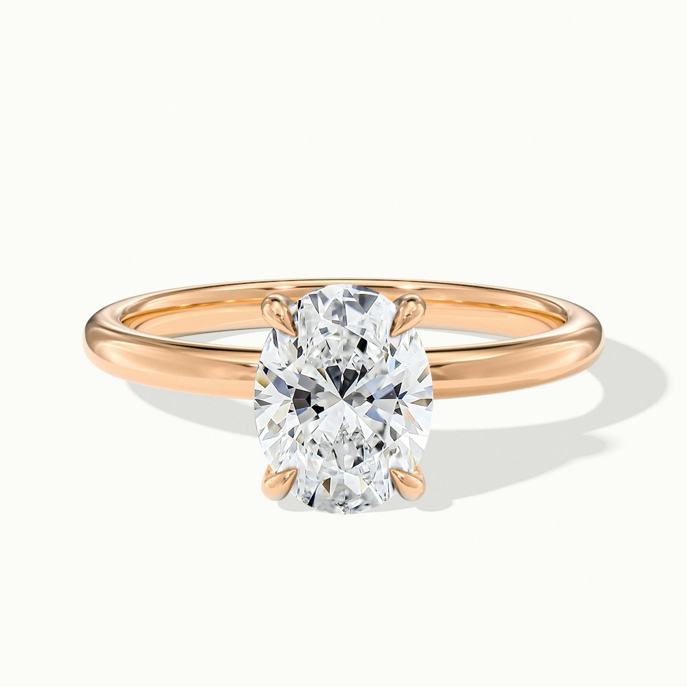 Jade 4.5 Carat Oval Cut Solitaire Moissanite Diamond Ring in 10k Rose Gold