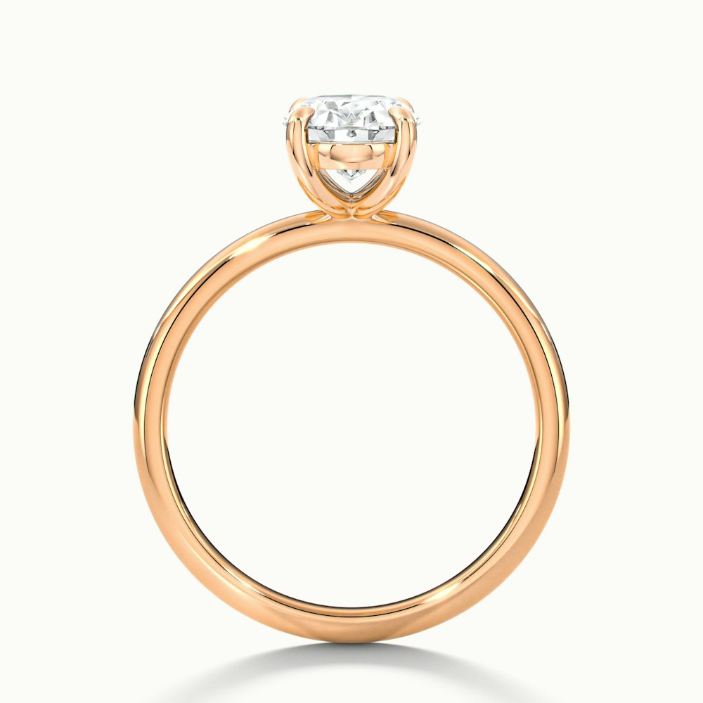 Hailey 2.5 Carat Oval Cut Solitaire Lab Grown Engagement Ring in 18k Rose Gold