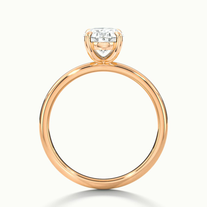 Hailey 2.5 Carat Oval Cut Solitaire Lab Grown Engagement Ring in 14k Rose Gold