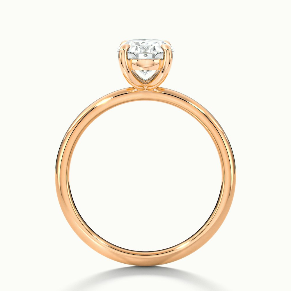 Jade 2.5 Carat Oval Cut Solitaire Moissanite Diamond Ring in 10k Rose Gold