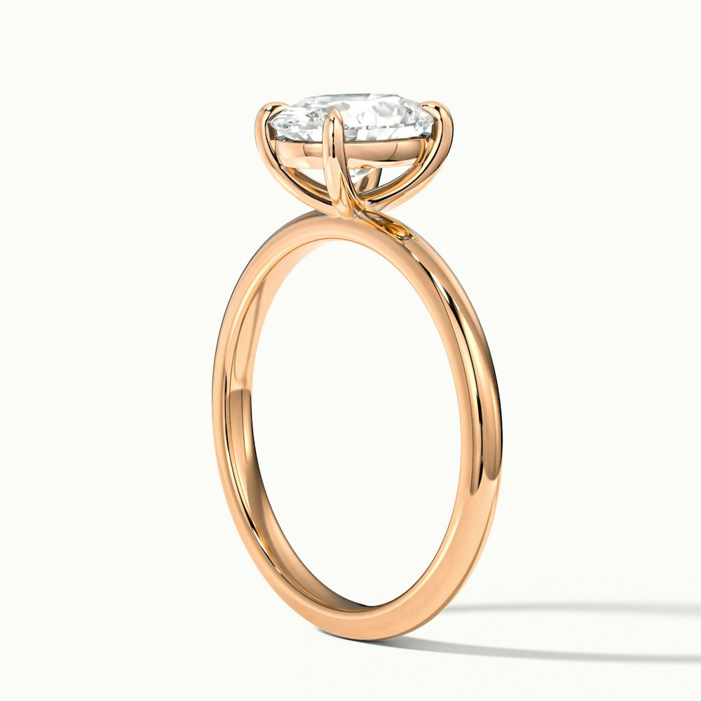 Hailey 4.5 Carat Oval Cut Solitaire Lab Grown Engagement Ring in 10k Rose Gold