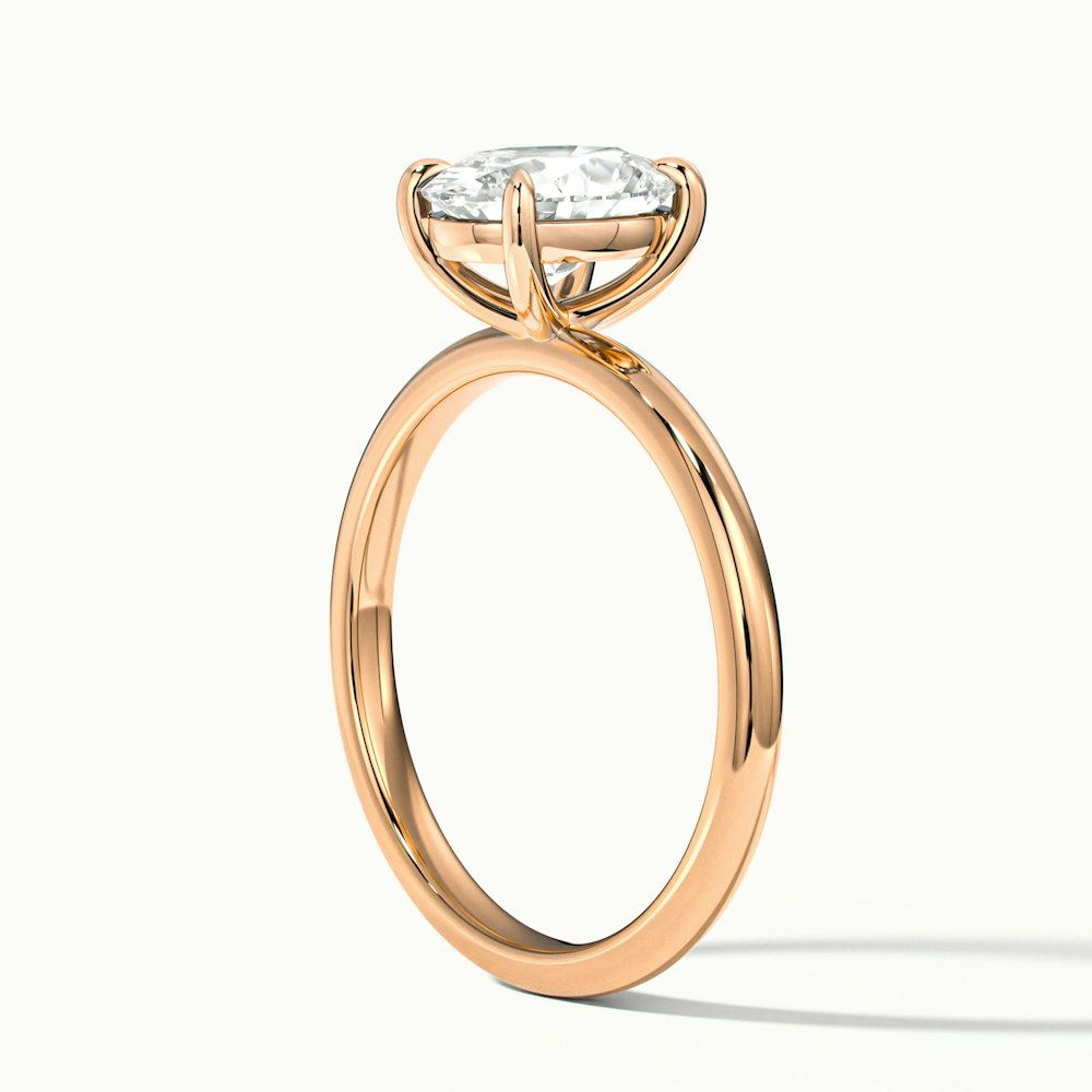 Jade 1.5 Carat Oval Cut Solitaire Moissanite Diamond Ring in 10k Rose Gold