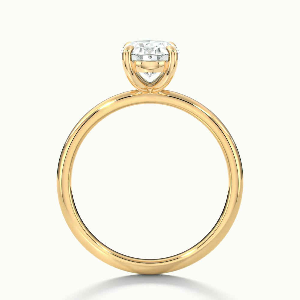 Hailey 4.5 Carat Oval Cut Solitaire Lab Grown Engagement Ring in 18k Yellow Gold