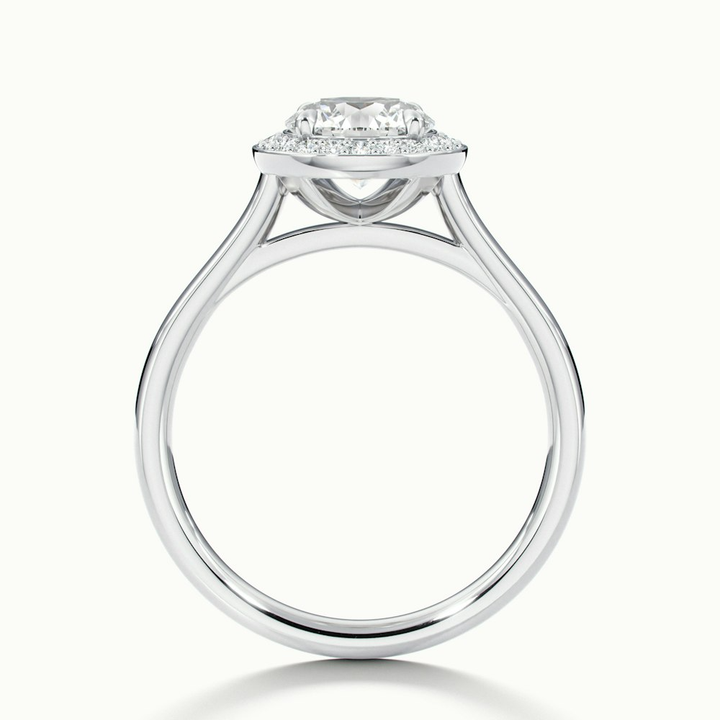 Iva 5 Carat Round Halo Moissanite Diamond Ring in 10k White Gold