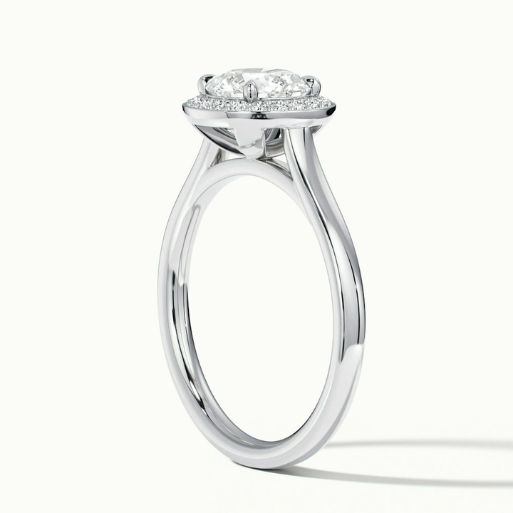 Helyn 5 Carat Round Halo Lab Grown Engagement Ring in 14k White Gold