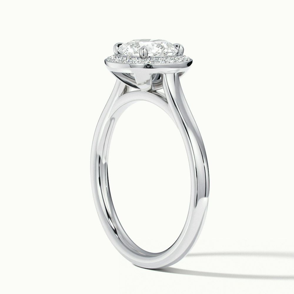 Helyn 2 Carat Round Halo Lab Grown Engagement Ring in 10k White Gold