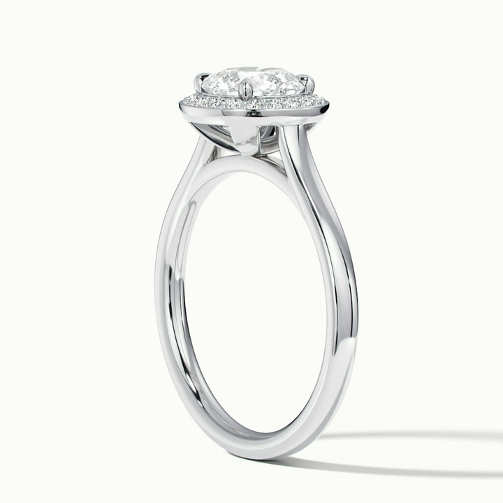 Helyn 5 Carat Round Halo Lab Grown Engagement Ring in 10k White Gold