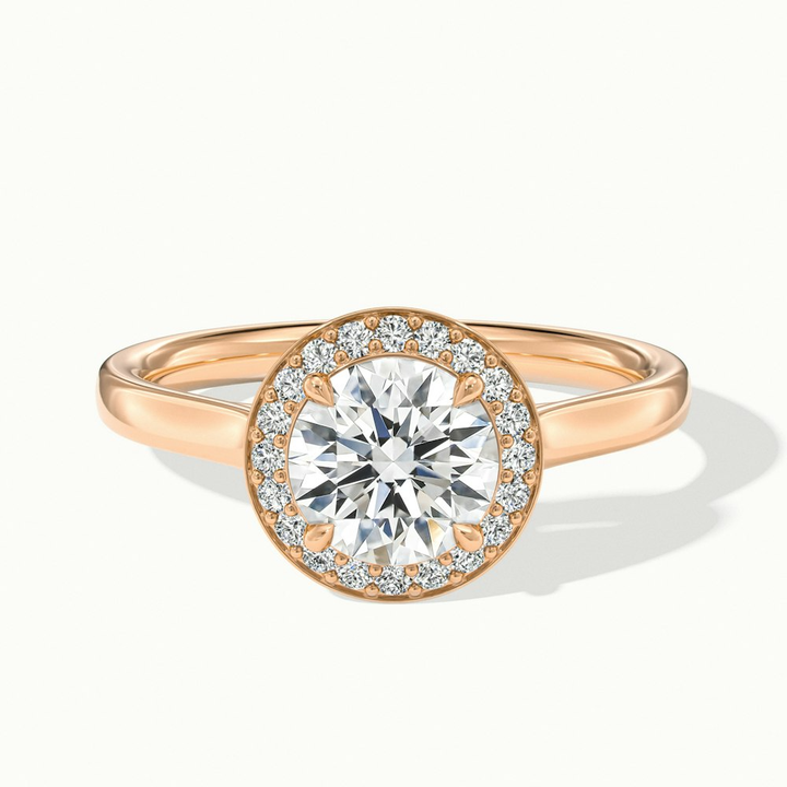 Helyn 2.5 Carat Round Halo Lab Grown Engagement Ring in 14k Rose Gold