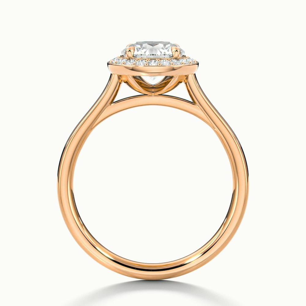 Helyn 3 Carat Round Halo Lab Grown Engagement Ring in 18k Rose Gold