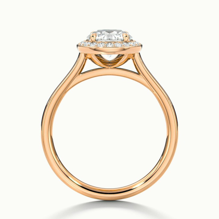 Iva 3.5 Carat Round Halo Moissanite Diamond Ring in 18k Rose Gold