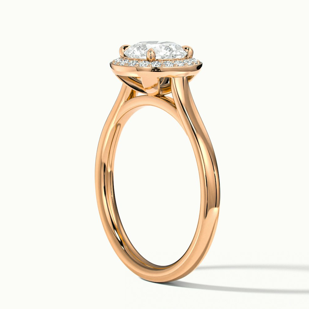 Iva 1.5 Carat Round Halo Moissanite Diamond Ring in 10k Rose Gold