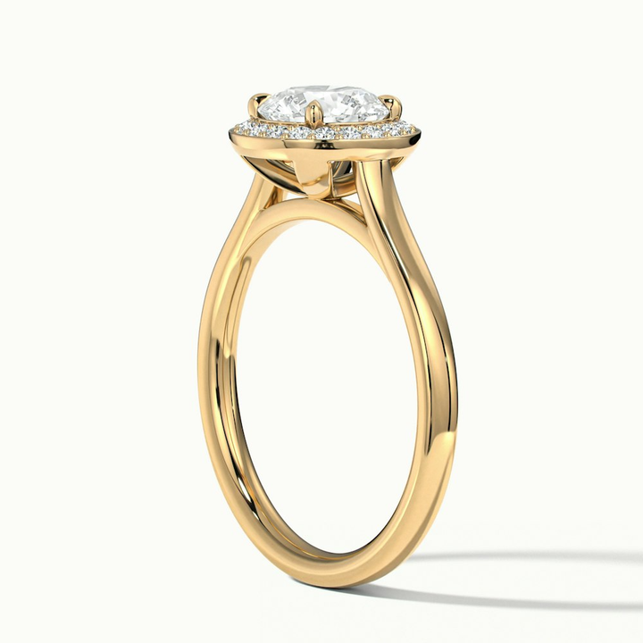 Helyn 3 Carat Round Halo Lab Grown Engagement Ring in 10k Yellow Gold