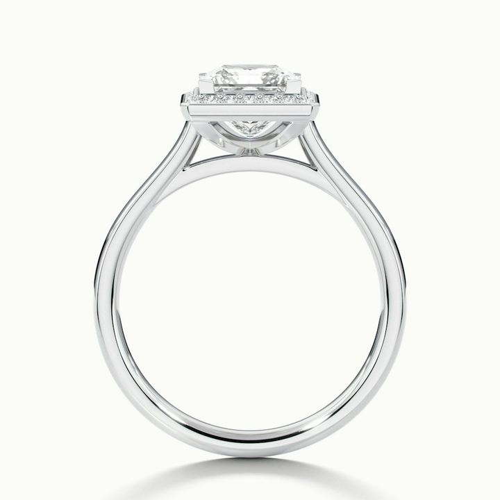 Fiona 1.5 Carat Princess Cut Halo Pave Moissanite Diamond Ring in 10k White Gold
