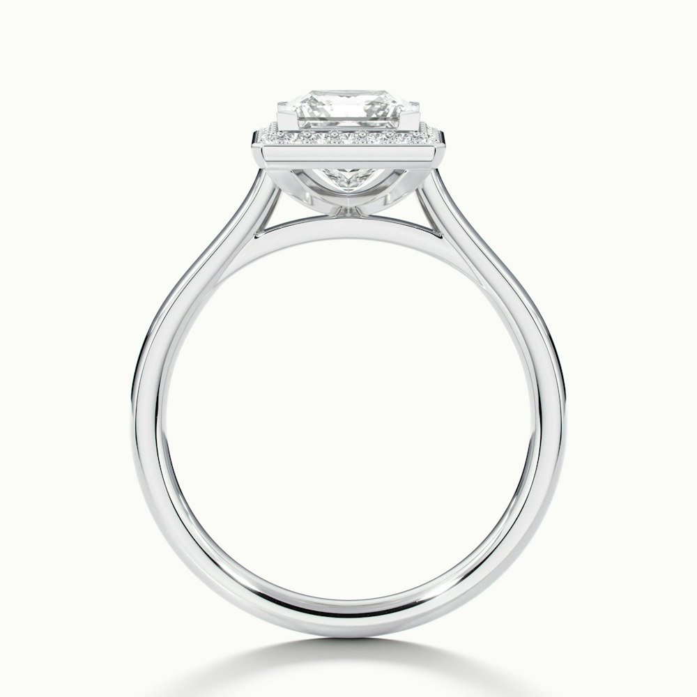 Fiona 5 Carat Princess Cut Halo Pave Moissanite Diamond Ring in Platinum