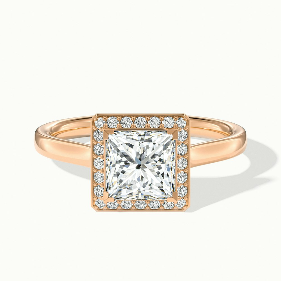 2 Carat Princess Cut Halo PaveLab Grown Engagement Ring