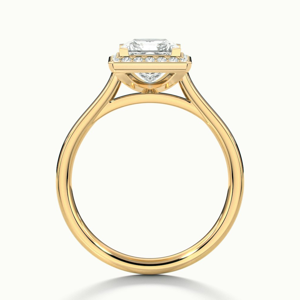 Fiona 1.5 Carat Princess Cut Halo Pave Moissanite Diamond Ring in 10k Yellow Gold