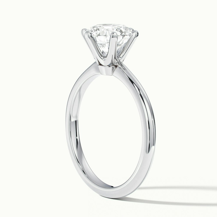 Emma 4.5 Carat Round Solitaire Lab Grown Engagement Ring in 10k White Gold