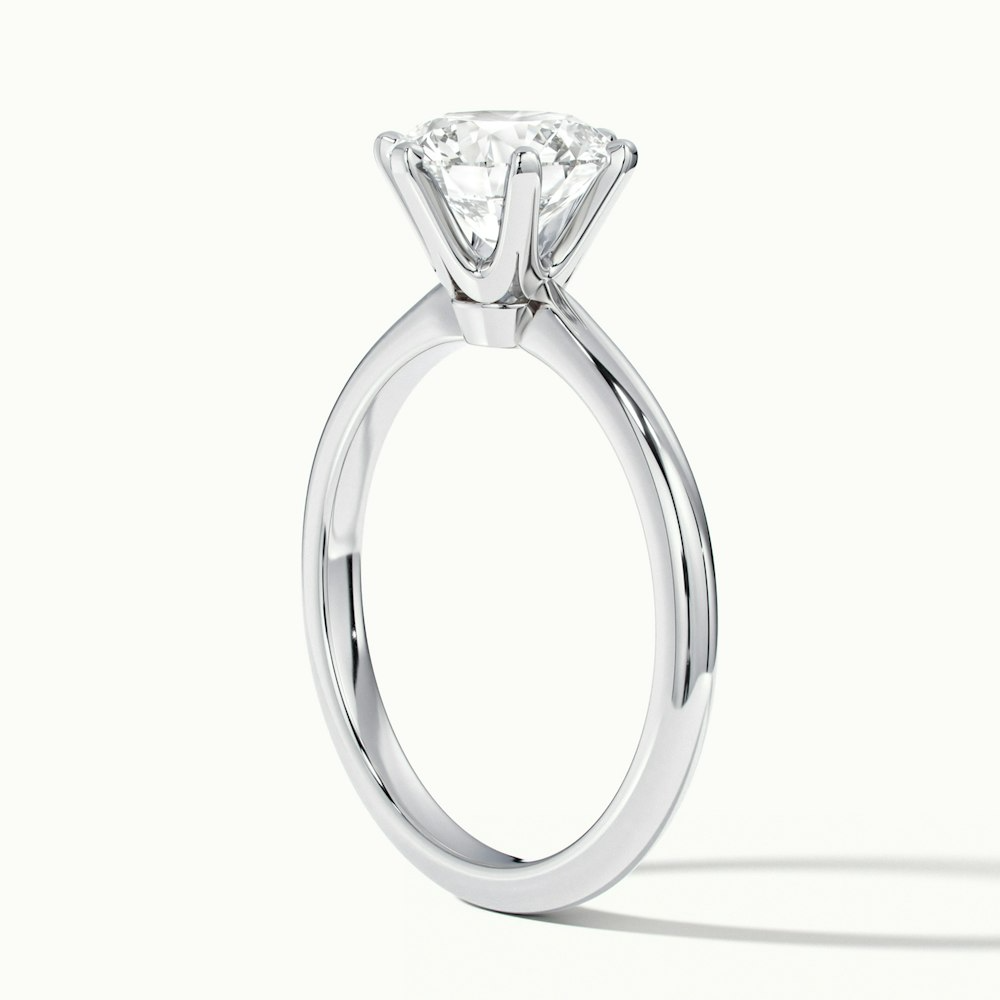 Emma 1.5 Carat Round Solitaire Lab Grown Engagement Ring in 10k White Gold