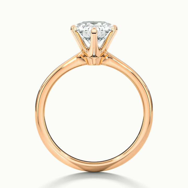 Flora 3.5 Carat Round Solitaire Moissanite Diamond Ring in 18k Rose Gold