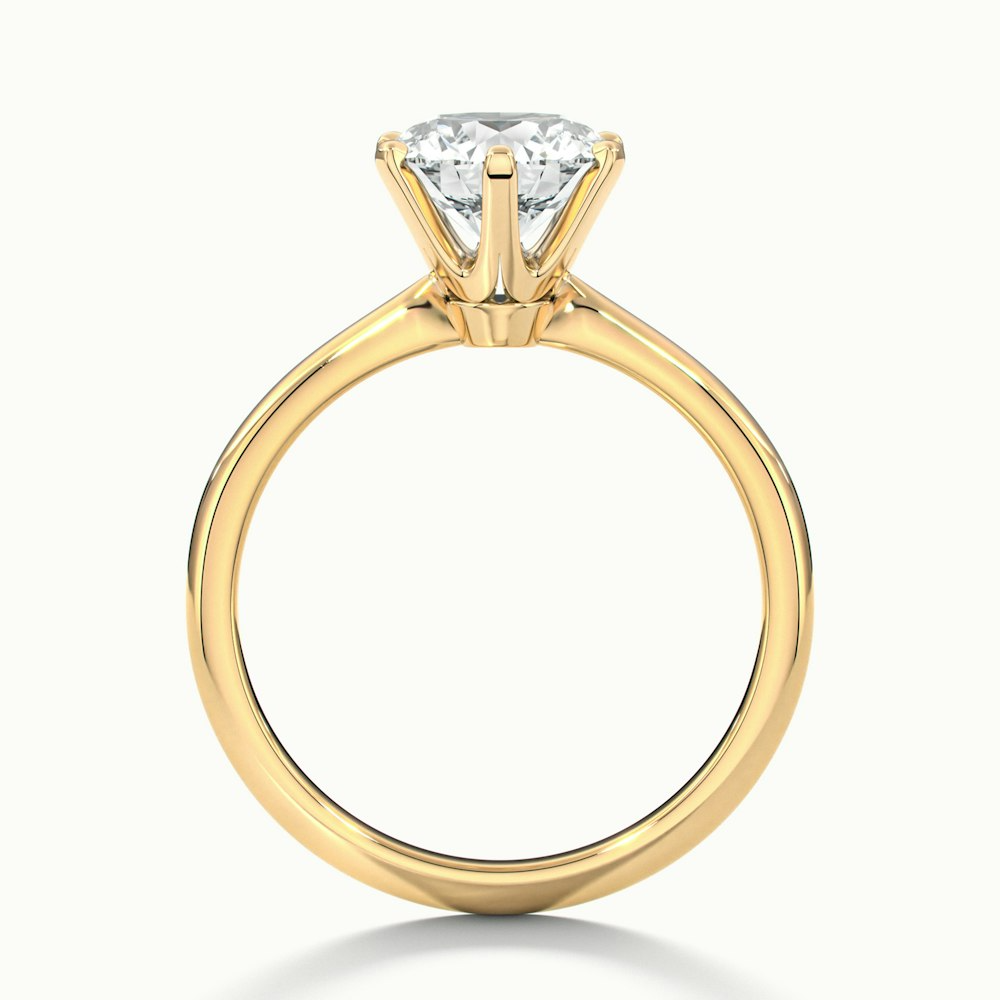 Fern 7 Carat Round Solitaire Moissanite Diamond Ring in 14k Yellow Gold