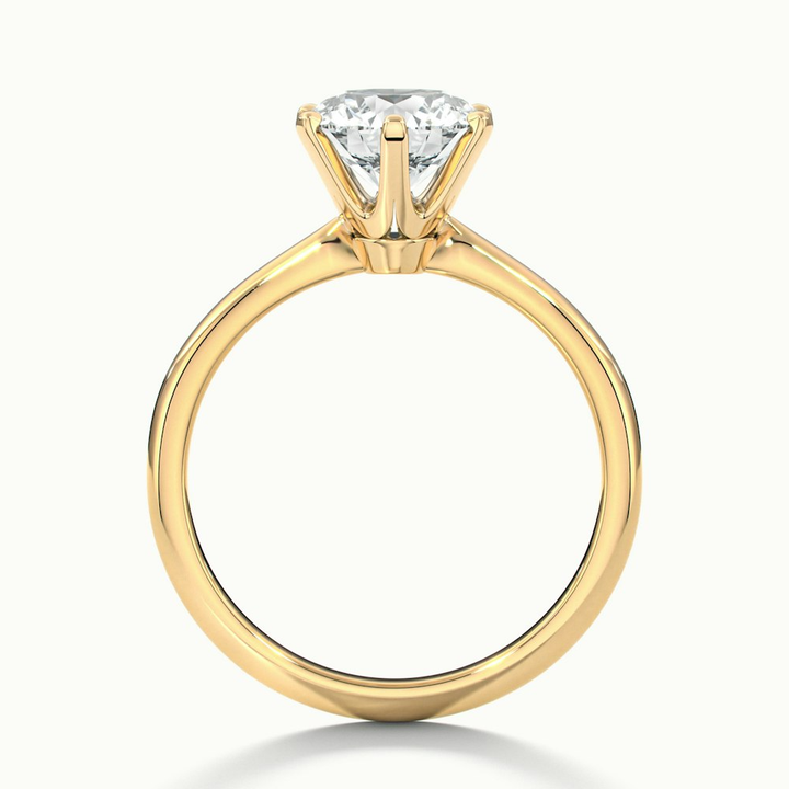 Fern 7 Carat Round Solitaire Moissanite Diamond Ring in 14k Yellow Gold