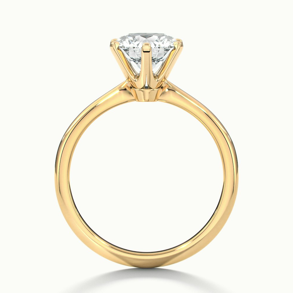 Flora 2 Carat Round Solitaire Moissanite Diamond Ring in 10k Yellow Gold