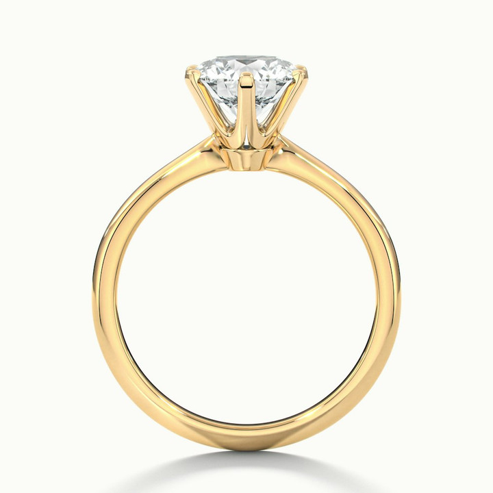 Flora 2 Carat Round Solitaire Moissanite Diamond Ring in 10k Yellow Gold